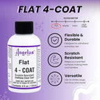 Angelus Flat 4-Coat Scratch-Resistant Leather Sealer – Durable, Flexible, Clear Coat Protection for Leather Shoes, Bags, Jackets & More - Flat Finish - 4 fl oz