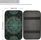 Dreaweet Turquoise Lotus Mandala Arm Rest Cover for Car Women Bohemian Car Accessories Soft Scratch-Proof Center Console Pad Universal Armrest Cover for SUV Truck Sedan