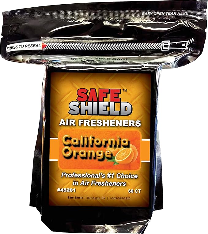 California Orange Scented Air Freshener Pads - Long-Lasting Fragrance Pads for Car Interiors - 1-1/2" × 3" Compact Size - Refreshing Citrus Aroma for Eliminating Stale Odors - Pack of 120