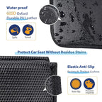 Gimars Car Seat Protectors, 2 Pack XL 5-Layer Thickest EPE Waterproof Protectors with 600D Fabric, Nonslip Backing, Storage Pockets for SUV, Sedan, Truck, Leather Seats (Gray)