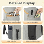 Cooler Backpack Soft Insulated Leak Proof 50 Cans Insulated Backpack Cooler Portable Picnic Camping Beach Hiking BBQ Lunch Backpack for Men and Women - Grey