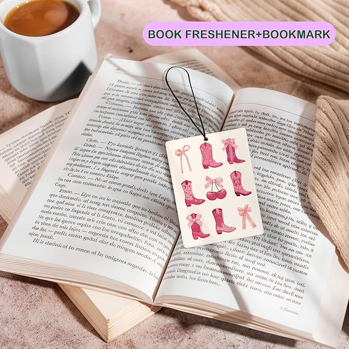 Cute Pink Western Car Air Freshener, Coquette Preppy Pink Cowgirl Boots Air Freshener Hanging 3 Pcs for Cars Closet Drawer or Books, Cute Western Car Accessories Mirror Decor for Women