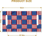 YOKYHOM American Flag Golf Cart Seat Covers for 2/4-Seater, Patriotic USA Seat Towel Blanket Keeps Seats Cool & Clean for Summer, Microfiber Fits EZGO, Club Car, Yamaha, 51"x31"