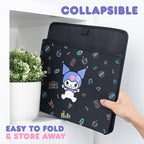 Sanrio Kuromi Car Trunk Organizer & Steering Wheel Cover Set – Cute, Non-Slip, Soft Grip Car Accessories for Women – Collapsible Storage Bin for Groceries, Tools & Travel – 12.5"L x 12.5"W x 9"H