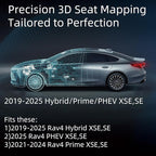 EKR Rav4 Seat Covers Custom Fit for Toyota Rav4 2021-2024 Prime SE,XSE & 2019-2025 Hybrid/PHEV SE,XSE, Leather Car Seat Cover Full Set for SUV,Faux Leather(Black with Blue Piping)