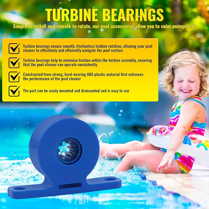 DWALE 3PCS Pool Cleaner Replacement kit Compatible with Polaris 180, 280 with 2 Pcs C80 Turbine Bearings and 2 Pcs C60 Wheel Ball Bearings