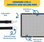 SunGrow  Dog Seat Belts with Barrier, 2 Adjustable 28" Nylon Belts, 24" x 45" Micro Mesh Net Divider for Cars, SUVs, and Trucks, 4 Hooks and Luggage Ropes for Assembly, Black, 1 Set per Pack