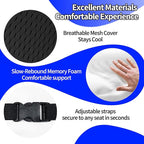 Lumbar Support Pillow for Car & Office Chair - High-Density Memory Foam for Sciatica & Lower Back Pain Relief - Non-Slip Back Support Cushion for Long Commutes & Desk Workers (4D Mesh Black)