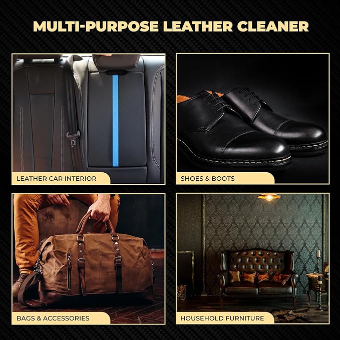 Nexgen Car Leather Cleaner - Quick Spray Car Interior Cleaner and Leather Restorer - Gentle Liquid Formula, Multi-Purpose Cleaner for Cars, Couch, Boots, Purses, and More (16 Oz)