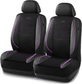 Skechers Air-Cooled Memory Foam Seat Covers,Mesh Thick Car Seat Covers,Piping Leather Car Seat Covers Front Seats,Airbag Compatible,Automotive Comfort Universal FitMost Cars,Vans,Truck,SUV,Purple