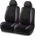 Skechers Air-Cooled Memory Foam Seat Covers,Mesh Thick Car Seat Covers,Piping Leather Car Seat Covers Front Seats,Airbag Compatible,Automotive Comfort Universal FitMost Cars,Vans,Truck,SUV,Purple
