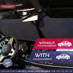 Autoamerics 1-Piece Windshield Sun Shade - Holographic Print Foldable Car Front Window Sunshade for Cars SUV Truck - Heat Blocker Visor Protector Blocks Max UV Rays and Keeps Your Vehicle Cool - Small