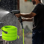 Hourleey Pressure Washer Hose 30 FT, 3600 PSI Flexible Kink Resistant Power Washer Hose Replacement, Pressure Hose Extension with 1/4" Quick Connect, Green