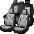 Truck Seat Covers for Toyota Tacoma 2006-2026, Waterproof Premium Leather Full Coverage Car Seat Cover, Muscle Sport Style Auto Interior Seat Cover Sets (Full Set/Black Gray)