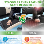 10L0L Golf Cart Seat Covers Universal for Yamaha G29 Drive2 Club Car Precedent Tempo Standard Front Seats, Breathable Mesh Bench Seat Cover, No Drilling Seat Cushion - All-Season Comfort