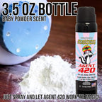 Agent 420-3.5 oz Odor Destroying Spray for Eliminating Unwanted Odors in Your House, Car or Apartment, Freshen Up The Crib (Baby Powder)