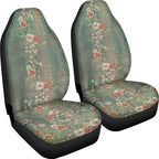 Vatenge Victoria Flower Print Universal Car Seat Protector with Polyester Fabric Thanksgiving Fall Decoration Car Seat Cover with Fixed Hook Suitable for Small Cars, Trucks, and Vans
