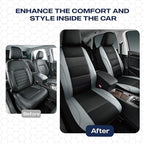 Skechers Men’s Air-Cooled Seat Covers, Memory Foam Car Seat Covers Front Seats, Airbag Compatible,Universal Fit for Most Cars, SUVs, Vans and Trucks,Grey