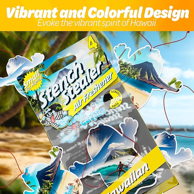 Car Air Fresheners- Long Lasting Scent, Odor Eliminator, Home Essentials, Fresh Fragrance- 96 Pack- Hawaiian