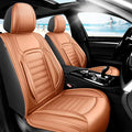 Fit Tucson Premium Leather Car Seat Covers Compatible with Hyundai Tucson 2010-2024 2026, Breathable, Wear Resistant, Airbag Compatible, All-Weather Protection & Full Coverage, Full Set Brown