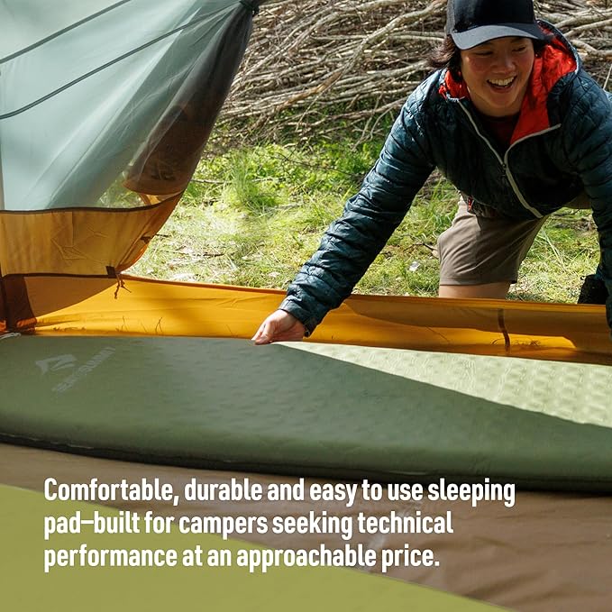 Sea to Summit Camp Plus Self-Inflating Foam Sleeping Mat for Camping - Rectangular - Large (78 x 25.2 x 2.6 inches)