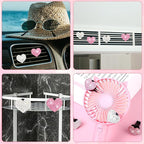 Ouligay 4Pcs Car Air Vent Clip Bling Car Air Freshener Outlet Clip Crystal Heart Shape Decorative for Women