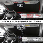 Windshield Sun Shade Custom Fit for 2014-2024 2025 2026 Porsche Macan Accessories Foldable Sunshade Sun Blocker Protect Car from Sun Rays & Heat Damage Keep Car Cooler