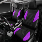 CAR PASS Purple Leather Seat Covers, Quilting Pretty Car Seat Cover with 5mm Composite Sponge Inside,Airbag Compatible,Universal Fit for Most Sedan SUV Van Truck (Full Set,Purple)