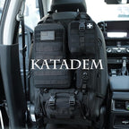 6 Pack Tactical Molle Car Seat Back Organizer - Tactical Vehicle Panel Organizer with 5 Detachable Molle Pouch,US Flag Patch and Keychain,Great Trunk Accessories for Man