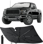 EcoNour Premium Umbrella Windshield Sun Shade for Car | Foldable UV Blocker Front Windshield Sunshade | Umbrella Shade Accessories with Storage Pouch | Full Size SUVs &MPV| Large - 61"x35"