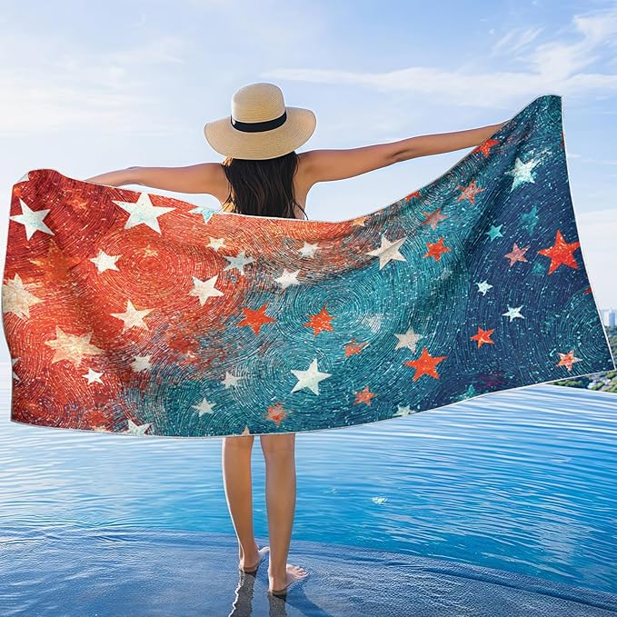 1 Pack Car Towel Seat Covers with Storage Bag, Multifunctional Towel for Gym Outdoor Sport, Picnic, Beach, Pet Dog Travel,Non-Slip Washable Car Seat Protector (Starry)
