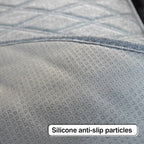 Universal Grey Anti-Slip Rear Car Seat Cover Size L - Faux Linen Bottom Bench Seat Cushion Fits Most of Vehicles Cars Truck SUV Van - Automotive Long Back Seats Protectors with Storage Pocket
