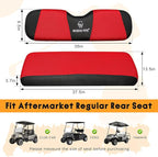 Golf Cart Seat Covers 2 Piece Front and Rear Seat Covers Sets for Club Car Precedent and Yamaha G29 Standard Seat Cushion,,Replacement Cooling Breathable Washable No Stapler Required(Red&Black)