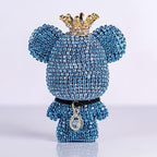 Cute Car Accessories, Bling Crystal Bear Car Air Freshener With Vent Clip,Rhinestone Aesthetic Car Decor Interior Decoration (BLUE)