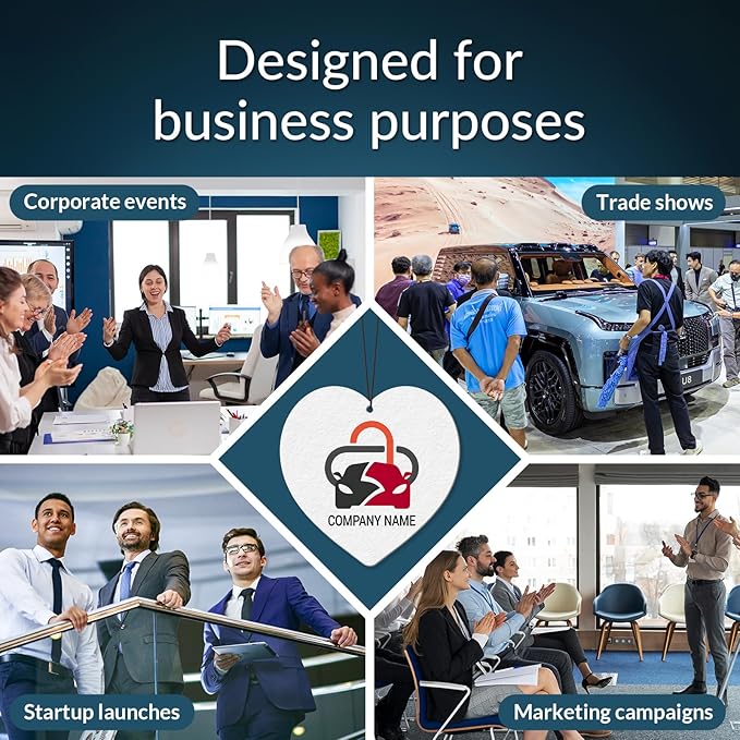 10-1000 Pcs Custom Air Fresheners with Picture - Personalized Photo/Logo/QR Code/Text, Bulk Promotional Car Gifts for Business Branding Events (A6-Heart)