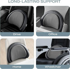 Skechers Lumbar Pillow Premium Memory Foam, Double-Layer-Office Chair Cushion for Tailbone Pain Relief,Butt Pillow for Office Chair,Car seat Cushion,Long Sitting Office Workers,and Car Drivers,Grey