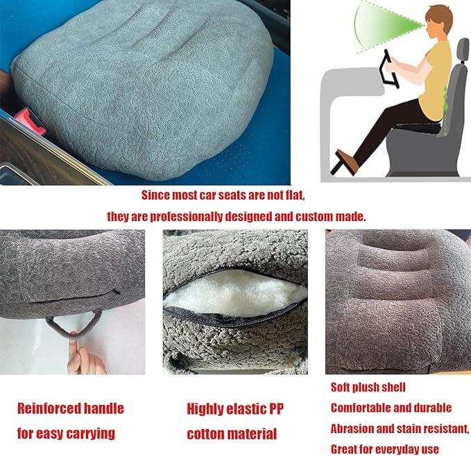 adult short driver car seat booster/booster seat for adults/thick Office Chair Booster Seat,for Short People Effectively Increase Field of View Lower Back Fatigue Relief,for Cars,Office,Home（black）