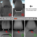 2pcs Car Neck Pillow for headrests,Support Drive Seats Head Cushion Pillows,Microfiber Velvet,Plant-Based Polyester,Thickness & Height Adjustable,11.8x7.5,Inner Liner fillable (Black Color)