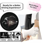 Car Headrest Pillow 2PCS Plush Bear ＆ Bunny Car Seat Headrest Pillow - Memory Foam Neck Support Cushions for Comfortable Driving, Easy Install & Washable (White Rabbit)