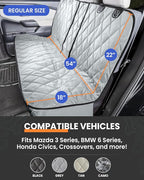 4Knines Dog Seat Cover for Back Seat, Heavy Duty Waterproof Rear Seat Protector for Small Trucks, SUVs, Cars - Fits 60/40 Split Bench with Middle Seat Belt, Non-Slip Dog Backseat Cover (Regular, Camo)