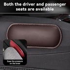 Car Center Console Knee Leg Elbow Cushion Pad, Soft Leather Door Armrest Foot Care Thigh Support Comfort Pillow, Auto Interior Accessories for Knee Pain Relief (Brown)