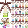 Mudder 50 Pcs Gradient Hanging Car Air Freshener Empty Clear Glass Diffuser Bottles for Essential Oils Perfume Pendant for Women Guests Wedding Favors Employee Appreciation Gifts(Cylinder,Colorful)
