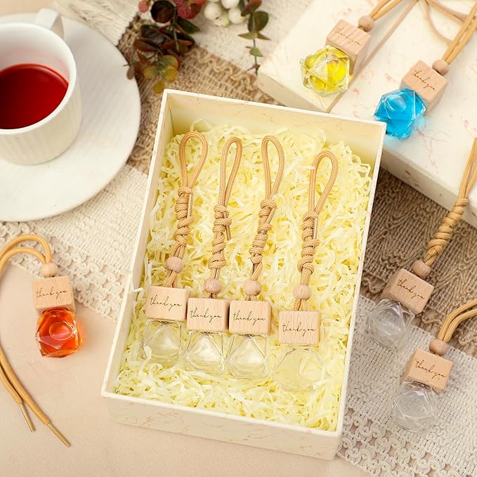 20 Pcs Car Diffuser Bottle Empty Bulk Hanging Car Freshener Bottles Inspirational Air Freshener Refillable Thank You Employee Appreciation Gifts Bulk for Nurse Staff(Thank You)