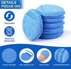 6 Pack Microfiber Wax Applicator Pads, Car Wax Applicator with Finger Pocket, Detail & Polishing Foam Pad for Car Cleaning and Best Polishing (5 inch)