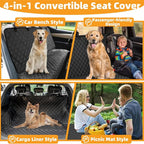 Dog Car Seat Cover for Back Seat Pet Cover for Dogs Waterproof Car Seat Protector Durable Nonslip Scratchproof Seat Covers for Cars SUV& Trucks