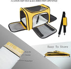 Soft Sided Carrier for Small Medium Cats Dogs,Removable Pad Collapsible Travel Pet Carrier Large Yellow