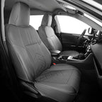 for Toyota RAV4 Seat Covers 2013 2014 2015 2016 2017 2018 RAV 4 XLE SE Limited Platinum Adventure (not for LE&Hybrid) - Custom Leather Car Seat Covers Full Set - BlackGrey