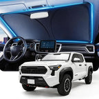 DMJN Windshield Sun Shade for Toyota Tacoma (2024-2026), Car Sunshade for Front Windshield [100% Efficient Block UV & Scorching Sun] UPF50+ Heat Block - Protect Interior & Keep Cooler