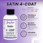 Angelus Satin 4-Coat Scratch-Resistant Leather Sealer – Durable, Flexible, Clear Coat Protection for Leather Shoes, Bags, Jackets & More - Satin Finish - 4 Fl Oz