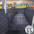 Back Seat Extender for Dogs + 2 Dog Seat Belts, Waterproof Heavy Duty Hard Bottom Car Seat Cover for Dogs with Door Protector Cover & Mesh Window | Dog Hammock for Car Pet Seat Protector for Car/Suv